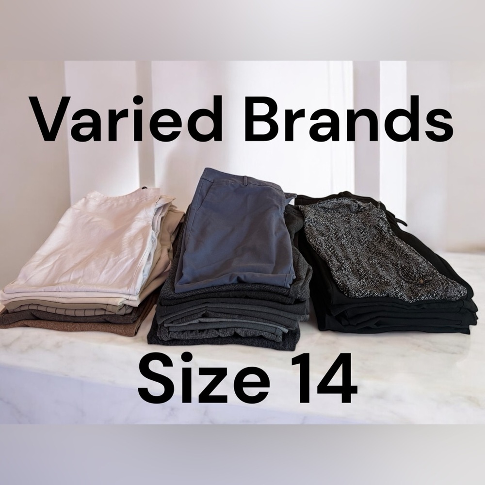 5 pair of women’s size 14 pants for $25! Stylish Women’s Work Pants Collection.